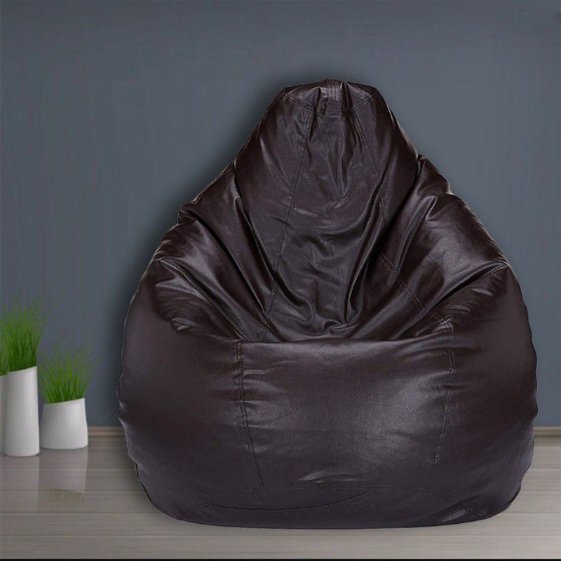RK MART XXL Tear Drop Bean Bag Cover (Without Beans)  (Brown)