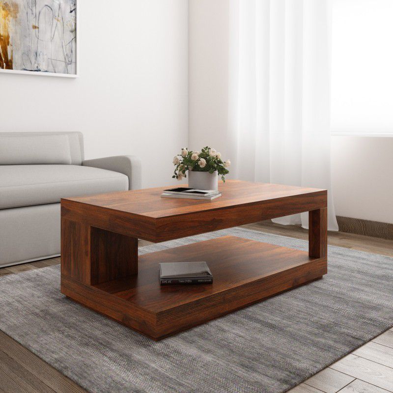THE ATTIC Sheesham Wood Solid Wood Coffee Table  (Finish Color - Honey, Pre-assembled)