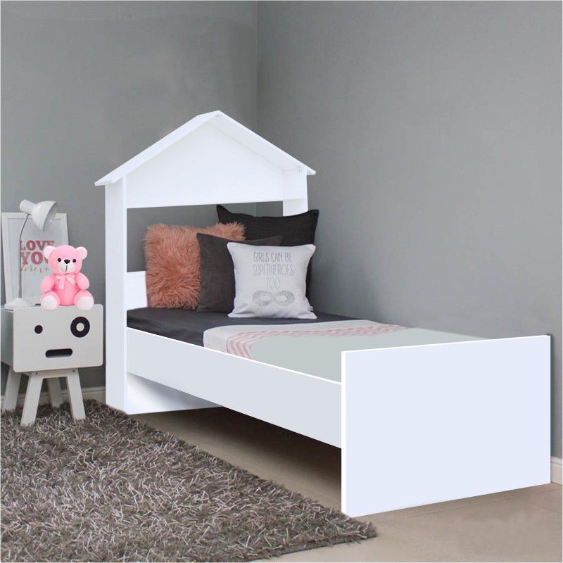 Barewether Engineered Wood Single Bed  (Finish Color - White, Delivery Condition - Knock Down)