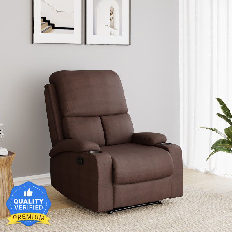 @Home by nilkamal Matt Fabric Manual Recliners Recliner  (Finish Color - Choclate, DIY(Do-It-Yourself))