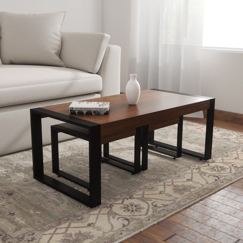 THE ATTIC Altura Mango Solid Wood Coffee Table  (Finish Color - Provential Honey + Black, Pre-assembled)