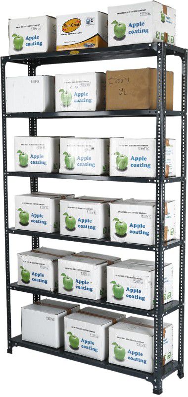 Mil-Nil Prime CRC Sheet 72X47X12 Inch Multipurpose Storage, Adjustable Shelf, Slotted Angle Rack With 6 Shelves 18 Gauge_Grey Luggage Rack