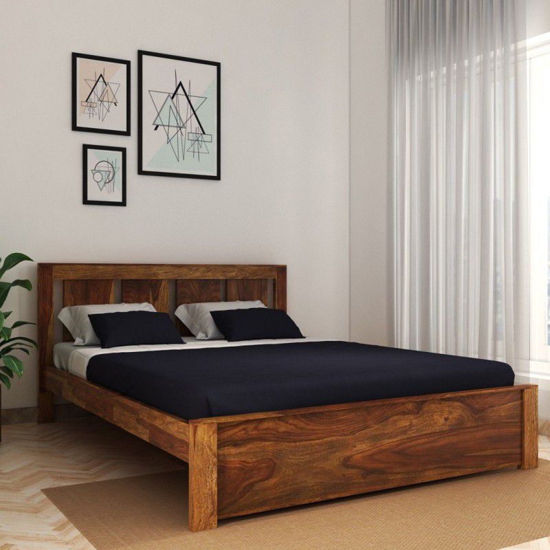 Vintej Home Florentine Sheesham Solid Wood Queen Bed  (Finish Color - Brown, Delivery Condition - Knock Down)