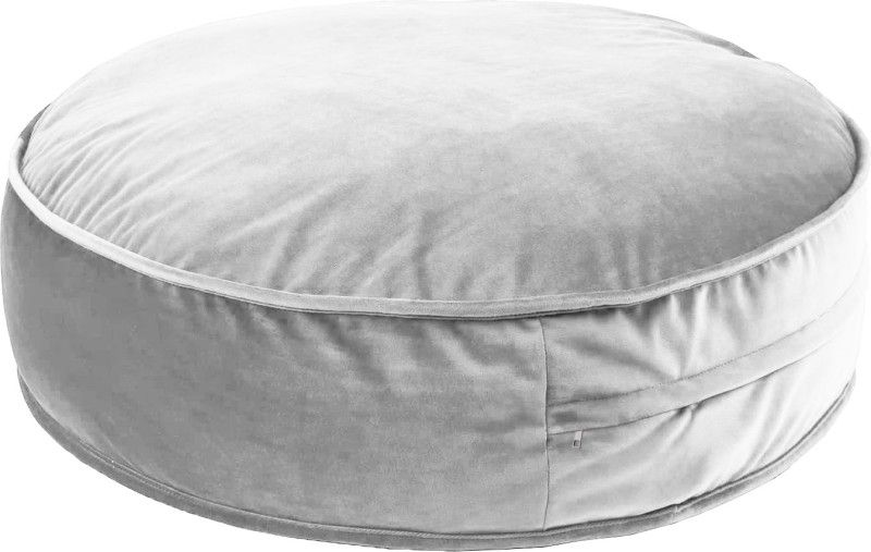 Hiputee Round Velvet Floor Cushion - Living Room, Removable Washable Cover Yoga Pillow Grey Floor Chair
