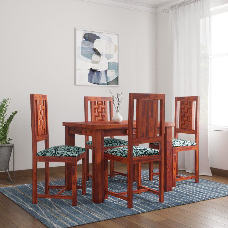 Home Edge Sheesham Wood Solid Wood 4 Seater Dining Set  (Finish Color -Teak Finish, Knock Down)