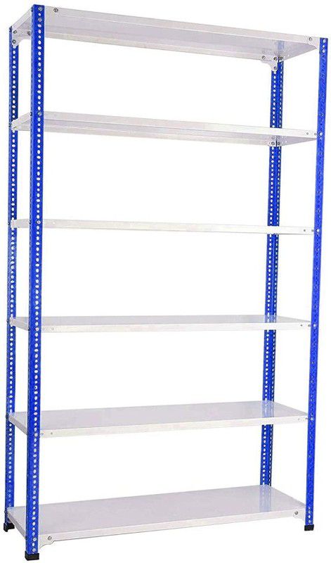 Spacious Slotted Angle CRC Sheet 6 Shelves Multipurpose High Grade Powder Coating Storage Rack Luggage Rack