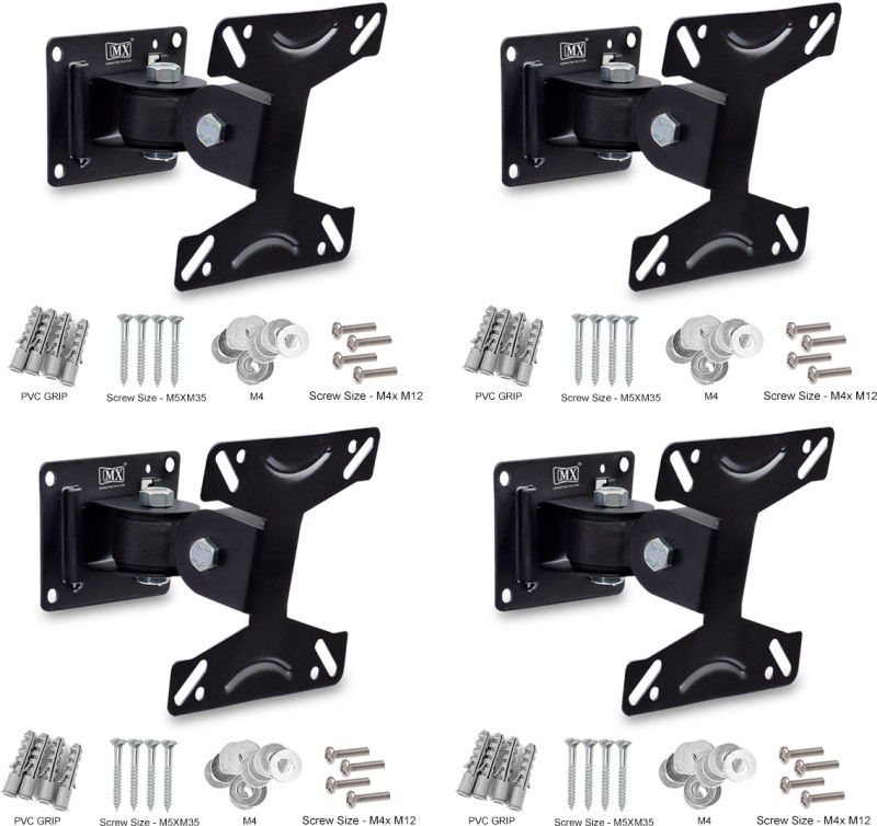 MX LCD/LED/MONITOR WALL STAND KIT 14 TO 24 INCHS 180 DEGREE ROTATION 3621 PACK OF 4 Tilt TV Mount