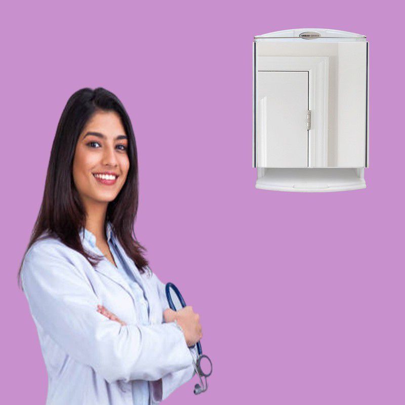 URBAN CHOICE First-Aid Storage Organizer, Washbasin Mirror, Color:White, Fully Recessed Medicine Cabinet  (Rectangle)