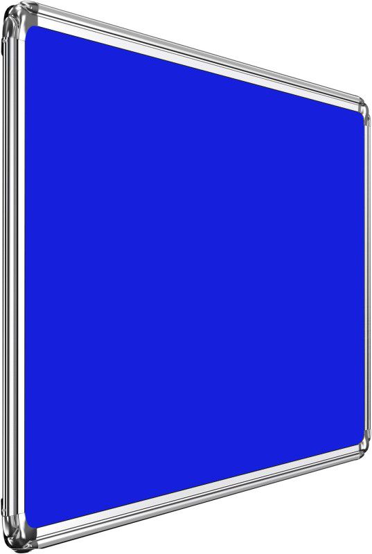 NECHAMS Prima Heavy-Duty Aluminium Framed Blue Fabric - Large Notice Board  (45 cm 60 cm)