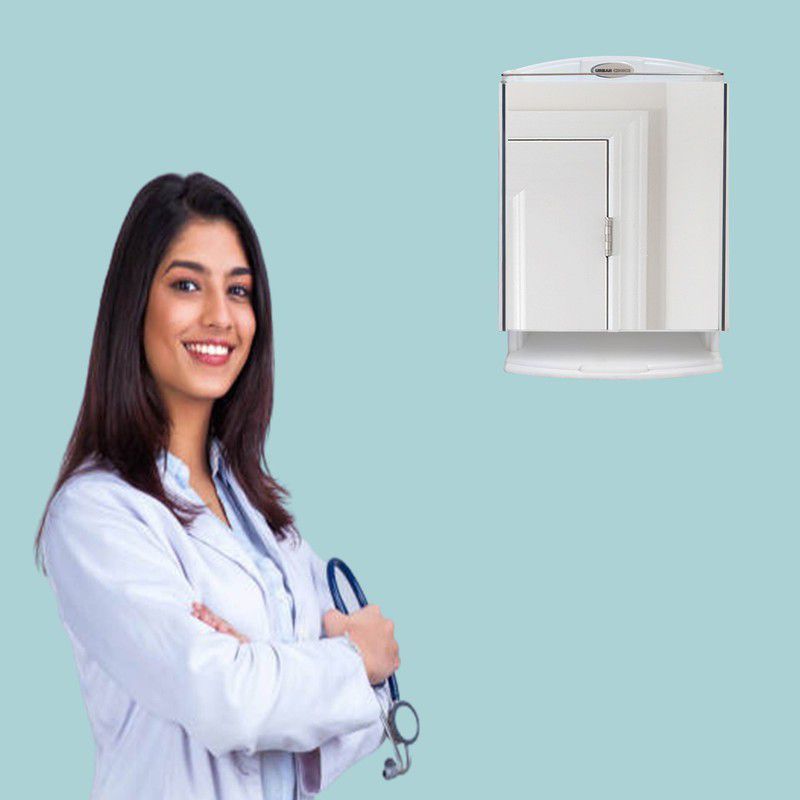 URBAN CHOICE Saffire First-Aid Organizer, Color:White, Fully Recessed Medicine Cabinet  (Rectangle)