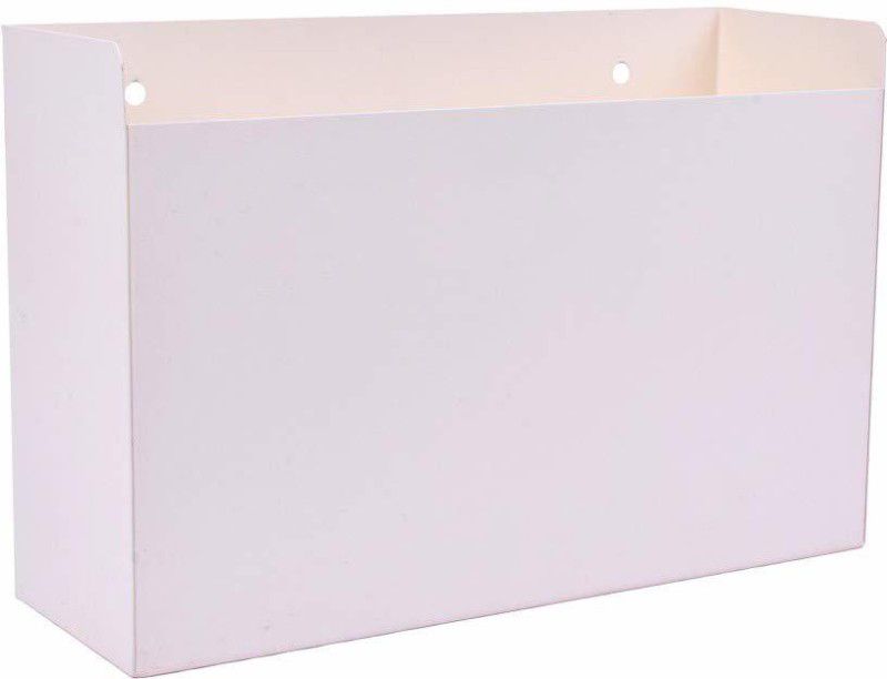 Plantex High Grade Metal Wall Mount Magazine Holder/News Paper Holder (Ivory) Wall Hanging Magazine Holder  (White, Iron, Pre-assembled)