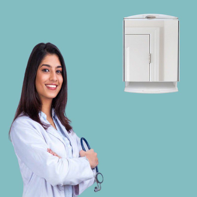 URBAN CHOICE First-Aid Organizer, Color:White, Fully Recessed Medicine Cabinet  (Rectangle)