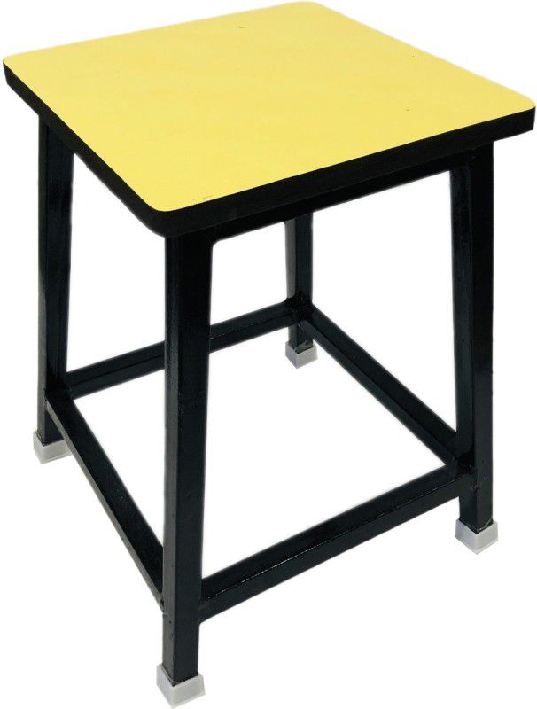 P P CHAIR Home Hospital Iron Stool for For Multipurpose Stool 1 PC. with Wooden top Yellow Hospital Food Stool  (CastIron)
