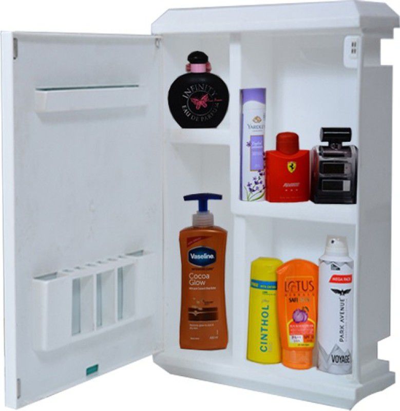 URBAN CHOICE TrueLook Rack Shelves, Mirror, Semi-recessed Medicine Cabinet  (Rectangle)