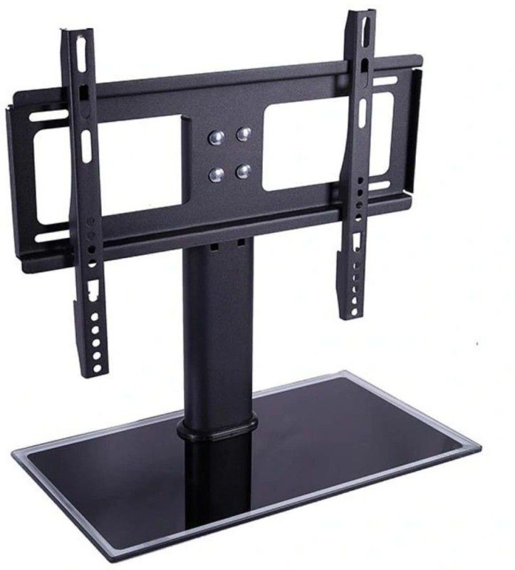 Gadget-Wagon 23 to 42 Inch LED TV Desk Stand with Tempered Glass Base Leg Fixed TV Mount