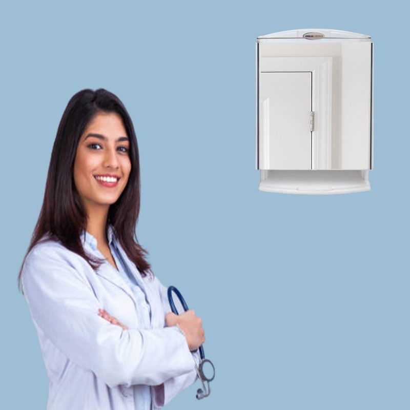 SANAMSTORE Saffire First-Aid With Washbasin Mirror, Color:White, Fully Recessed Medicine Cabinet  (Rectangle)