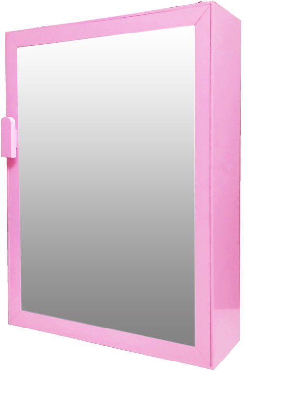 WINACO New Payal pink Plastic bathroom Mirror Cabinet Fully Recessed Medicine Cabinet  (Rectangle)