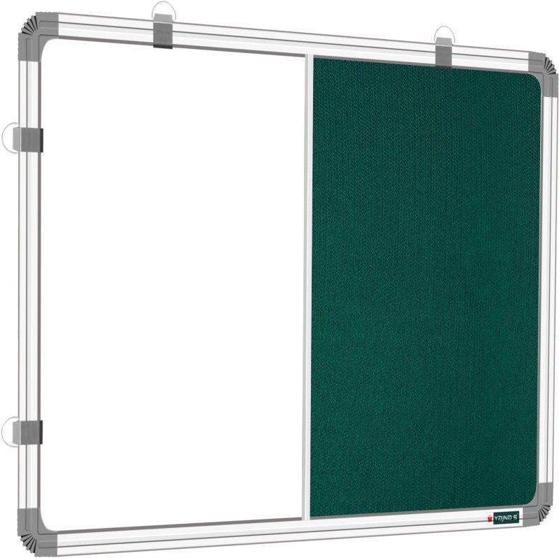YAJNAS 1.5X2 Feet Premium Combination Board (Non - Magnetic Whiteboard With Green Pin-Up/ Bulletin Board /Notice Board) For Home, Office And School. Heavy-Duty Aluminium Frame (Pack Of 1 Board)| Color - Green Notice Board  (60 cm 45 cm)