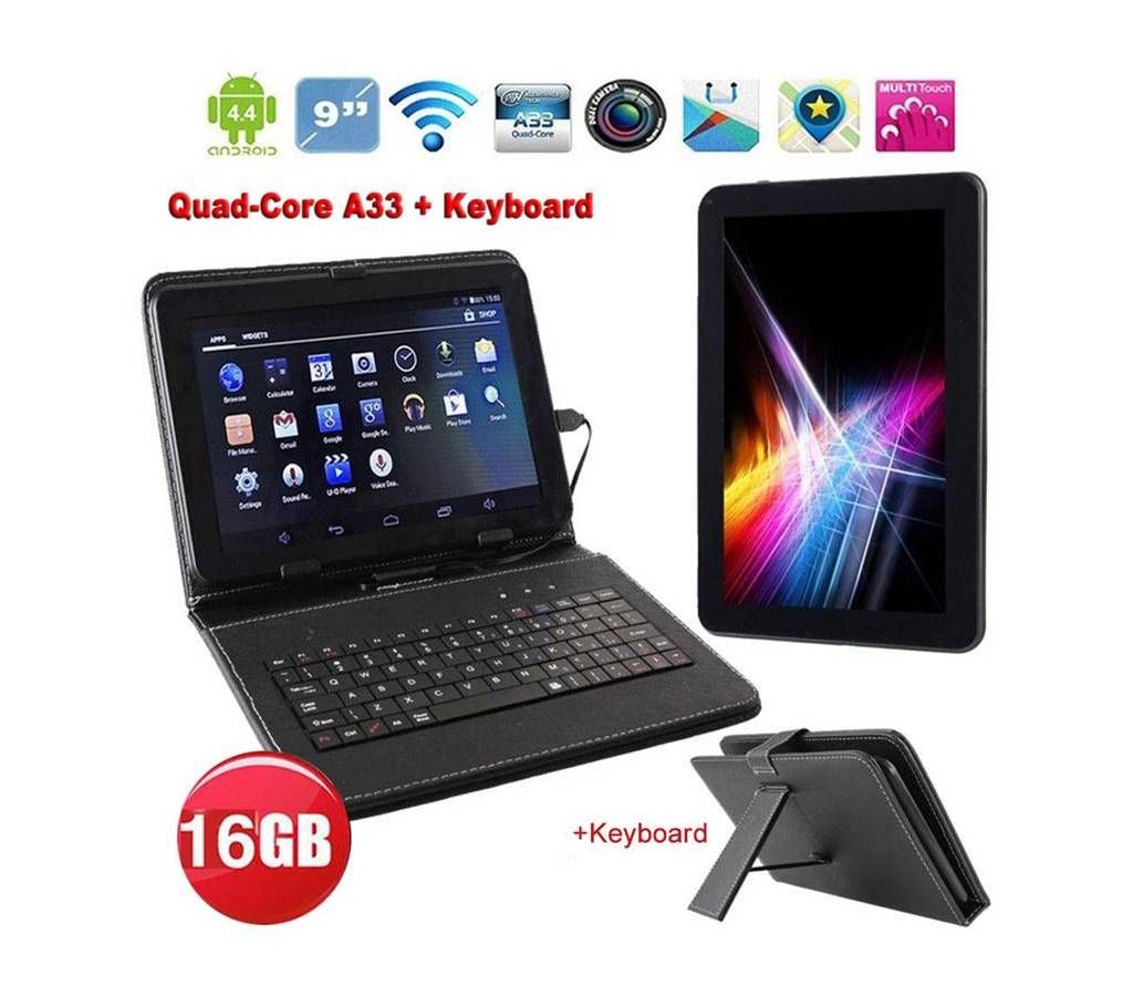 N98 9" Inch Android Tablet PC 1GB RAM Quad Core 16GB Free Keyboard Case WIFI Tab