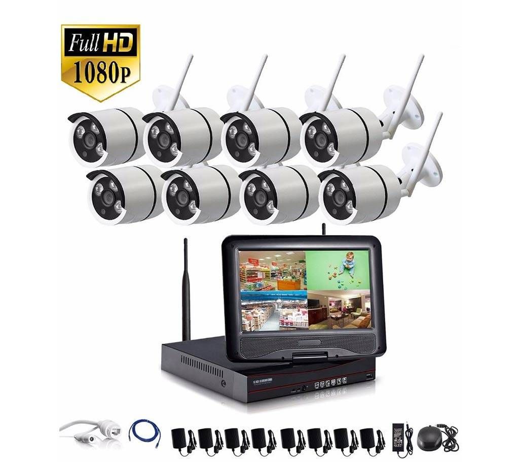 8CH Wifi NVR 2MP IP Camera 10.1 inch LCD
