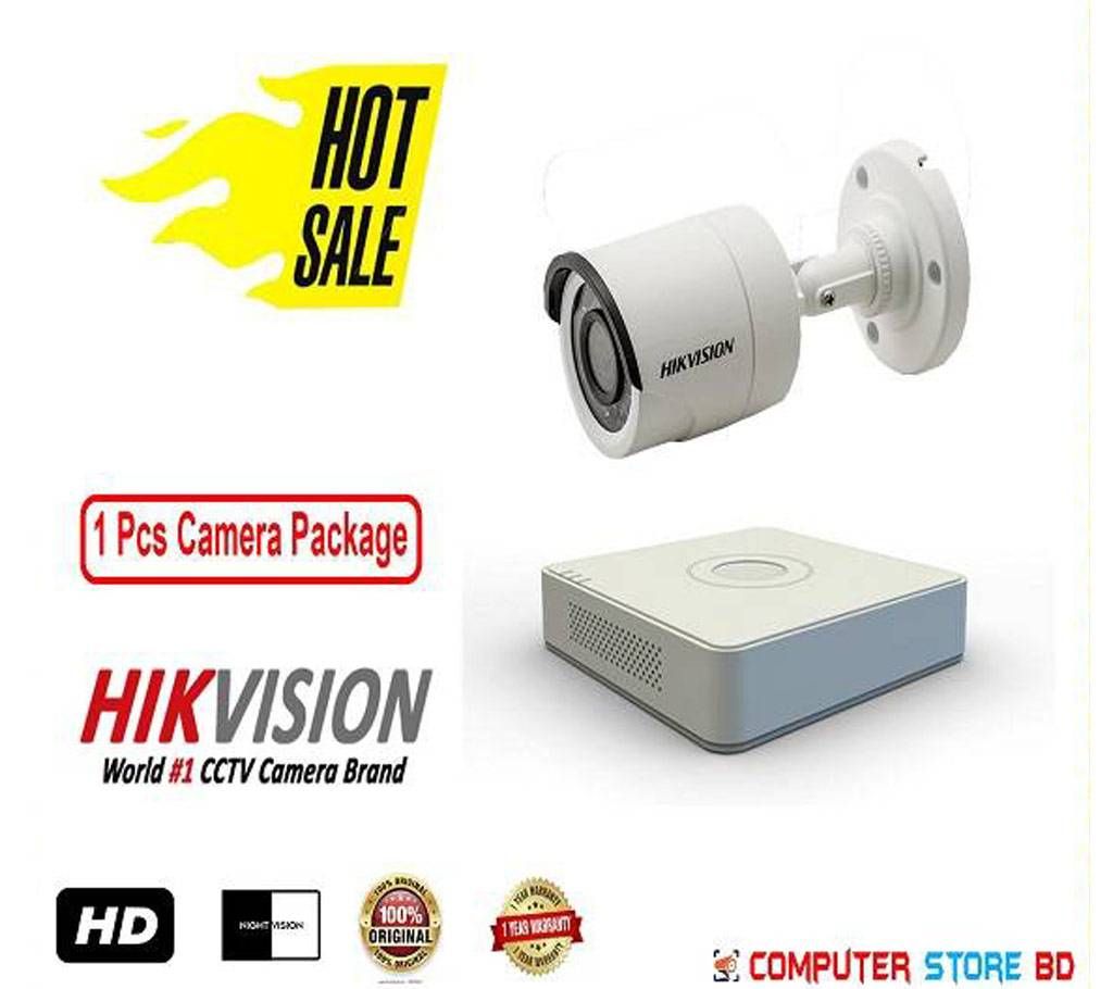 CCTV Camera ( 1 Pcs Camera Package-Hikvision)