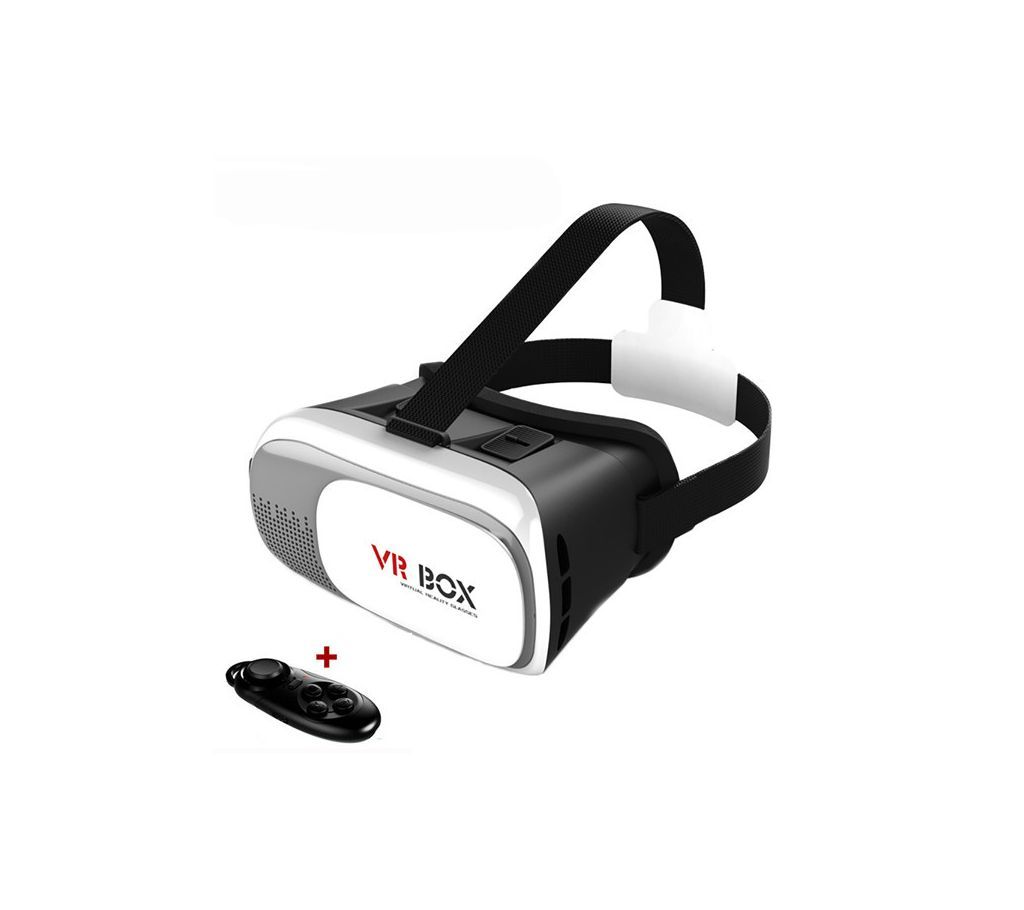 3D Glasses VR BOX with Remote Controller - Black