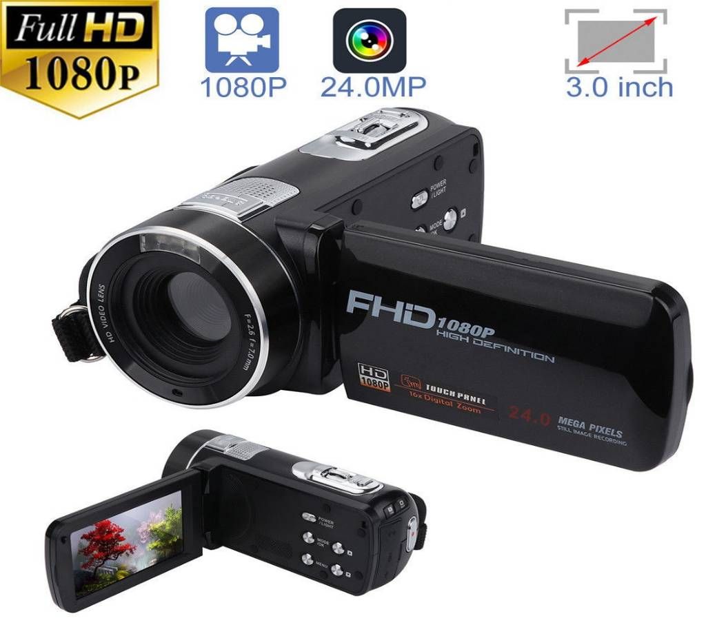 F3 Video Camera 3.0 Inch Touch Display Camcorder 24.0MP 16X Digital Zoom Night Vision Handy Camera