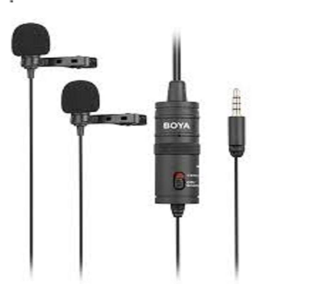 BY-M1DM Dual Lavalier Universal Microphone for Smartphones and DSLR Cameras - Black