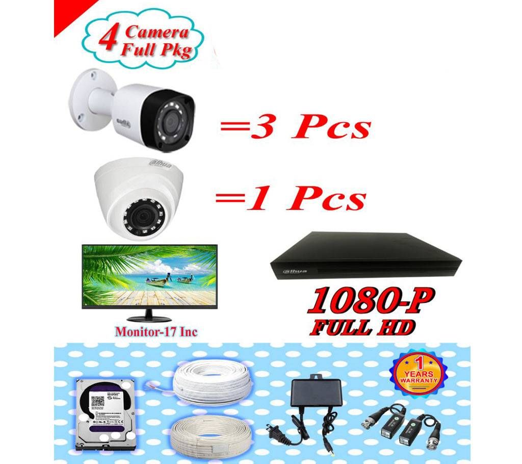 DAHUA 4 CC CAMERA PAKAGE + MONITOR 17 inch PKGDA-106