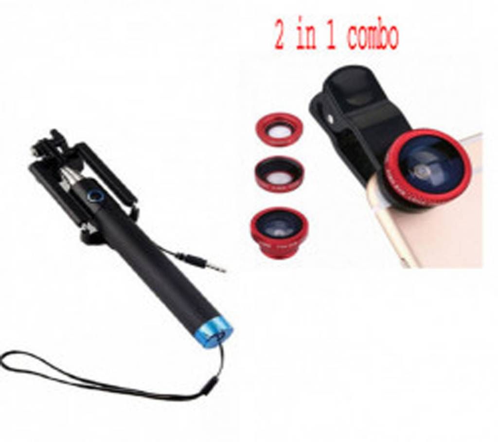 Combo Clip Lens & Selfie Stick  Combo Clip Lens & Selfie Stick