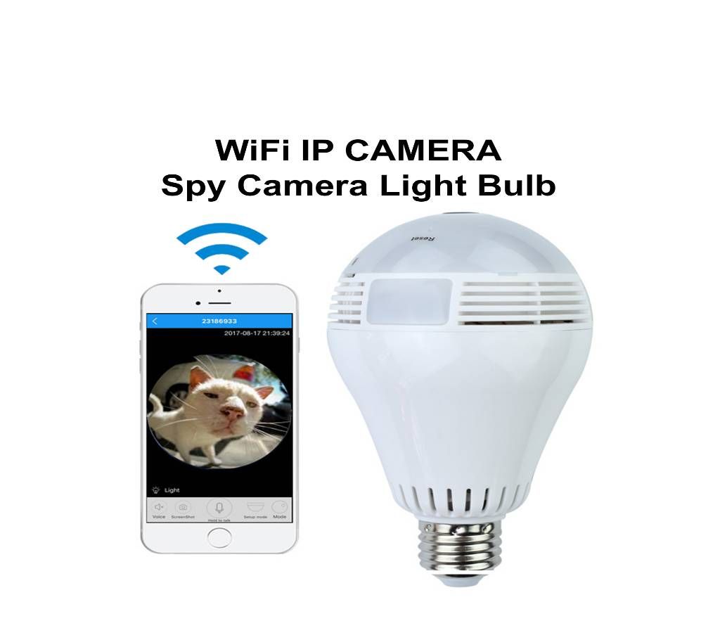 Spy Camera Bulb Light Wifi IP Camera 360° Panoramic
