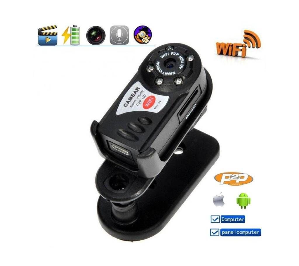Q7 Mini WiFi Spy Night Vision HD Camera - Black
