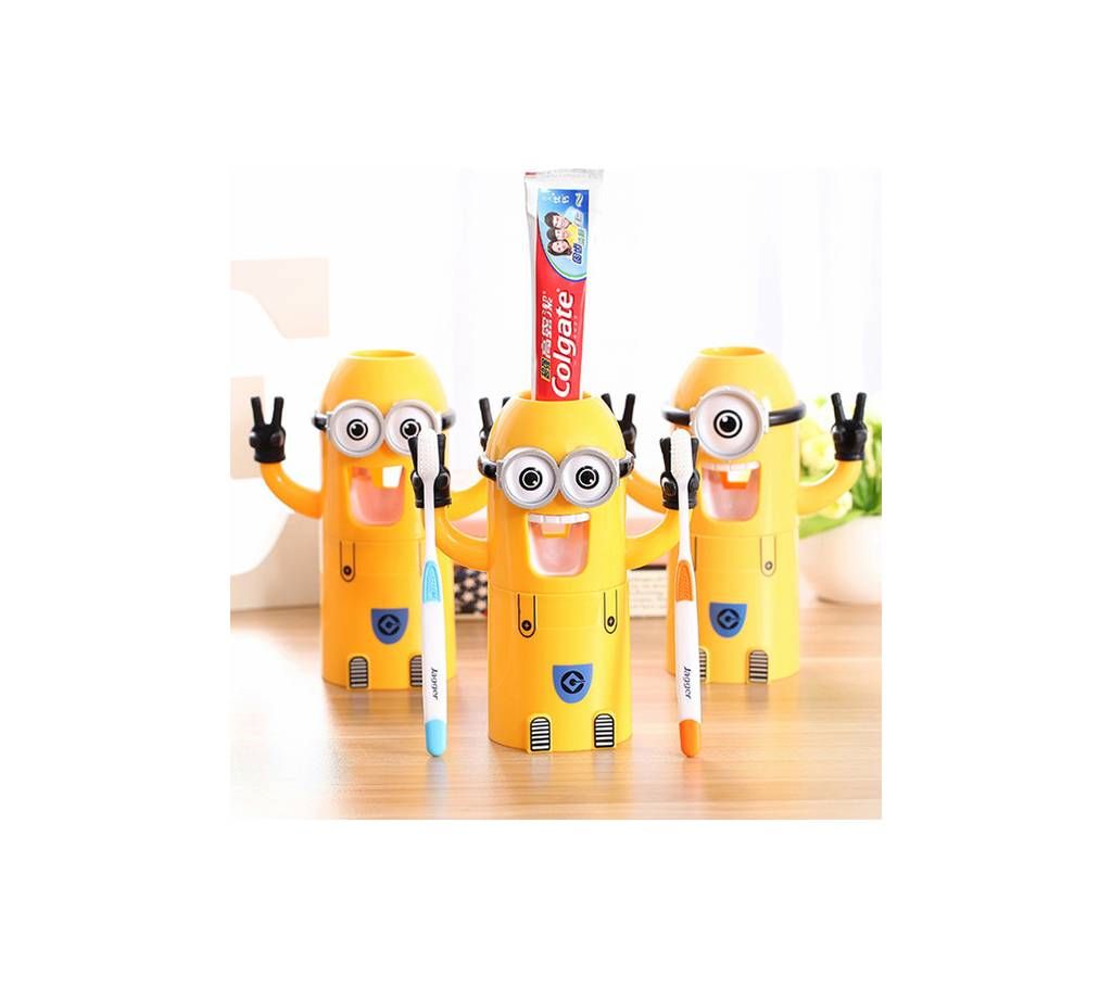 Minions Toothpaste Dispenser With Toothbrush Holde