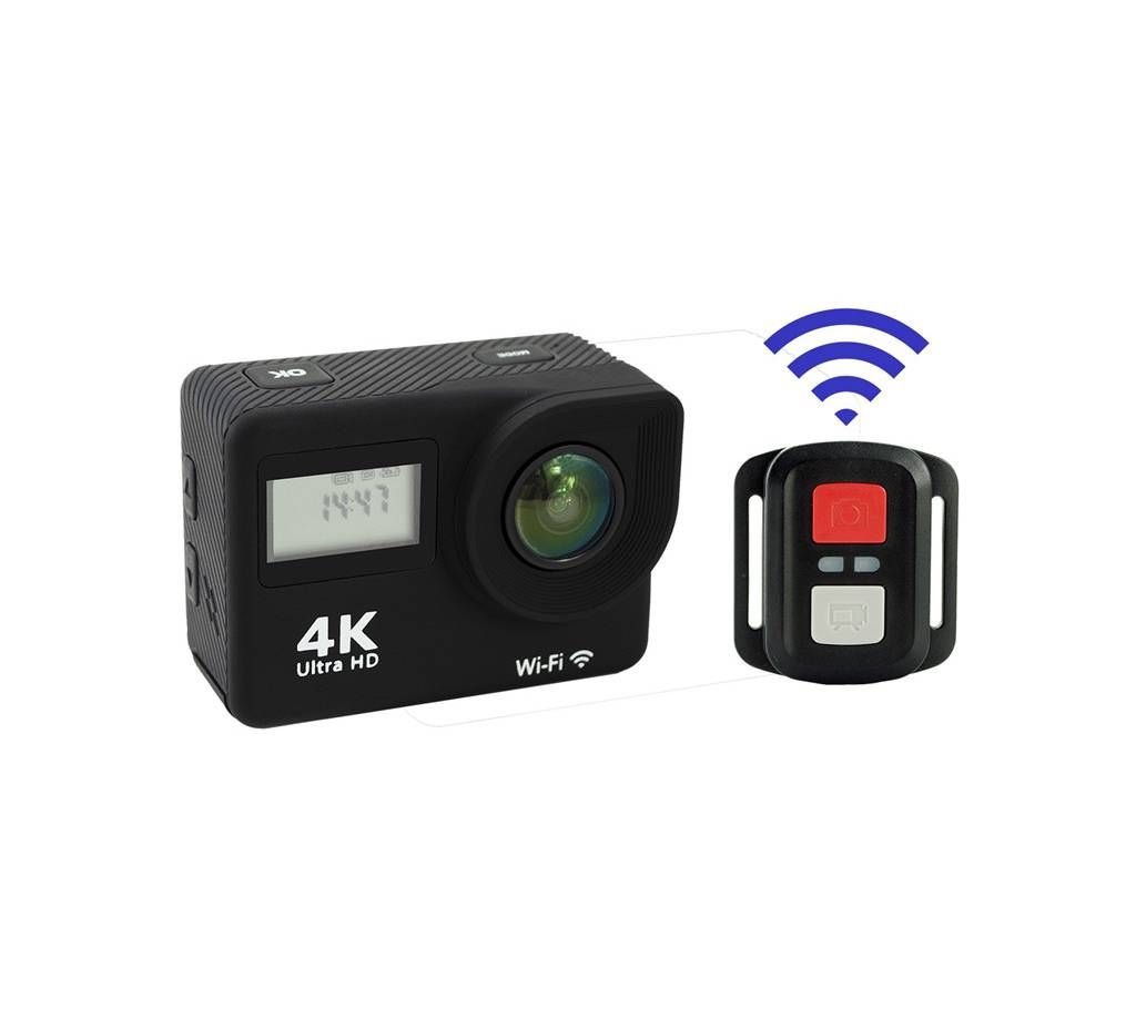 Dual screen 4K action camera ,2.0inch touch screen 4K WIFI action camera Slim