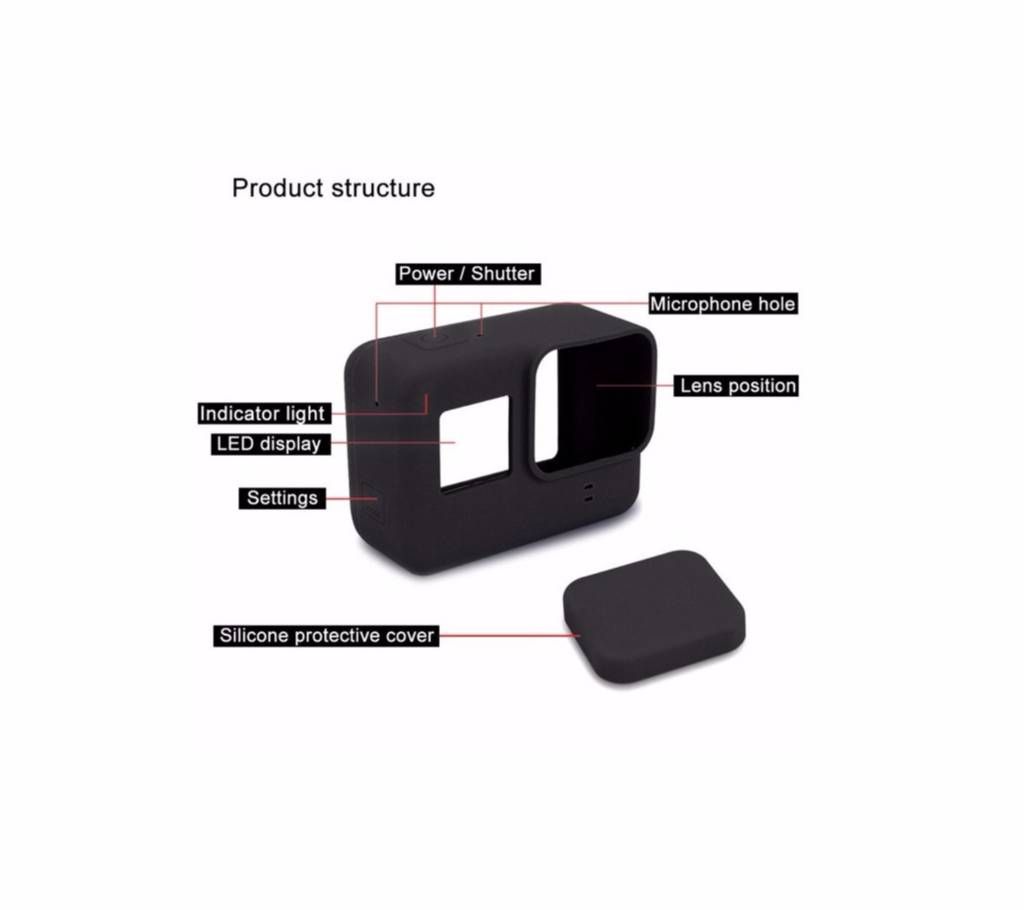Camera Soft Silicone Protective Case With Lens Cap Cover For Gopro Hero 5 Black Camera For GoPro Accessories