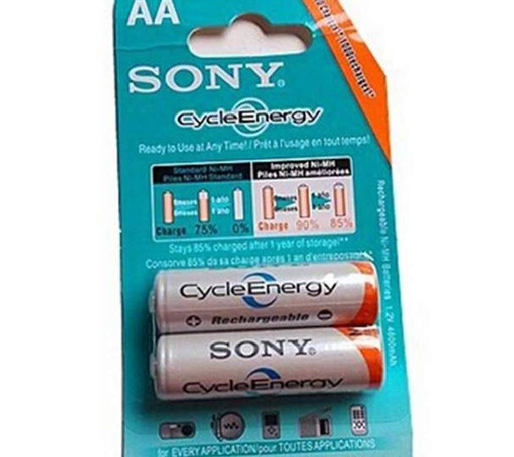 2 x 1.2V 4600 mAh AA SONY CYCLE ENERGY RE-CHARGEABLE BATTERIES