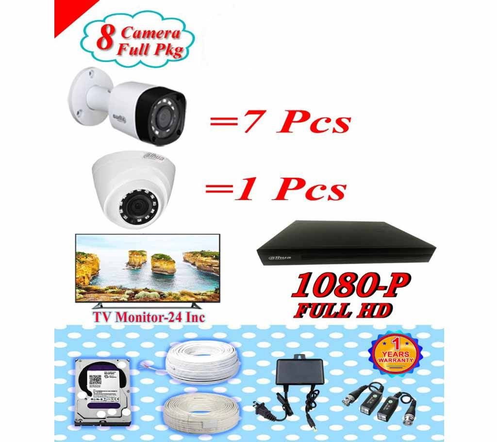 DAHUA 8 CC CAMERA PAKAGE +TV MONITOR 24 inch PKGDAH-111
