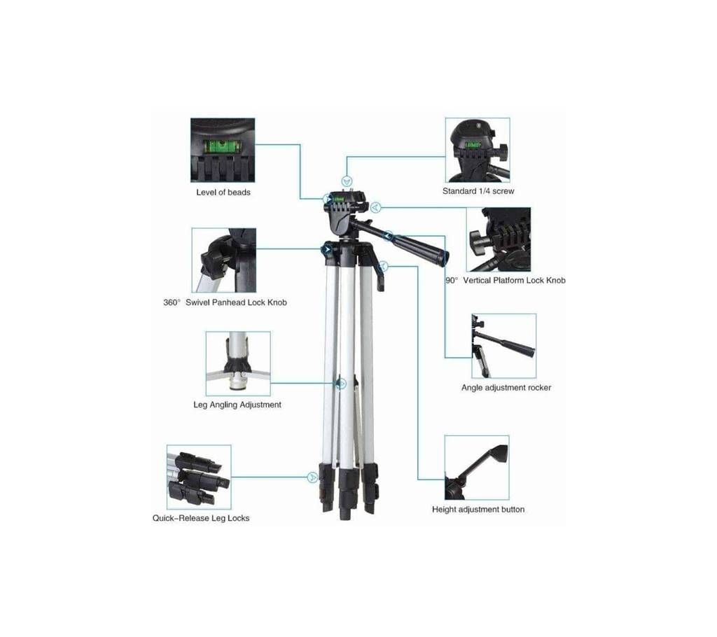 WT-330A Professional Tripod Stand Aluminum Camera Tripod