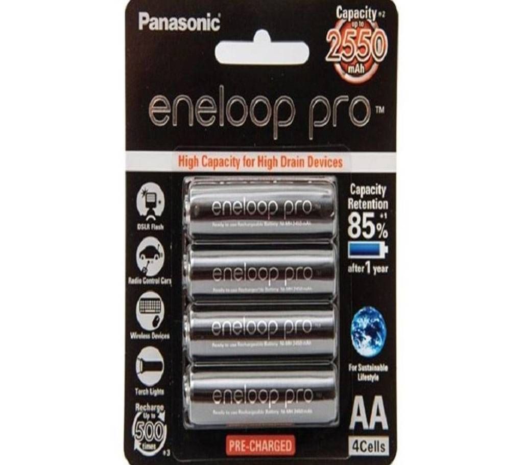 Panasonic AA 2550mAh - Rechargeable Battery - Black