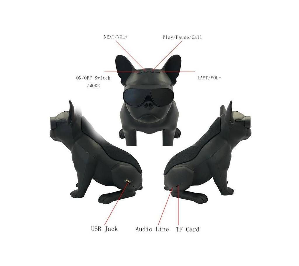 M11 Large Bulldog Shape Bluetooth Speaker Portable Wireless Player