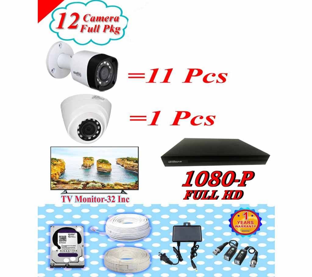Dahua 12 CC Camera Pakage +tv Monitor 32 inch Pkgdah-116 