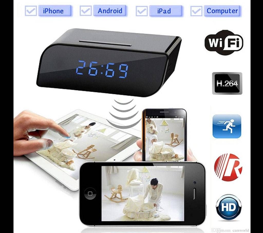 Hidden Alarm Clock HD Mini IP Camera