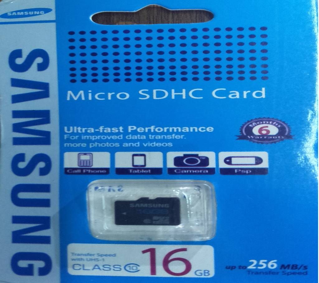 Micro SDHC Class-10 Memory Card 16 GB - Black