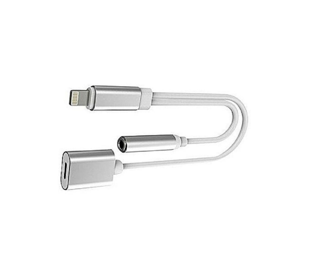 2 in 1 Lightning Adapter Cable Charge and Headphon