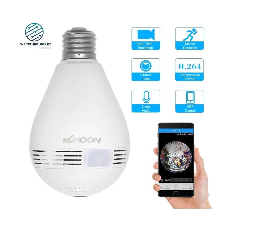 Wifi Bulb IP Panoramic Camera - 2MP