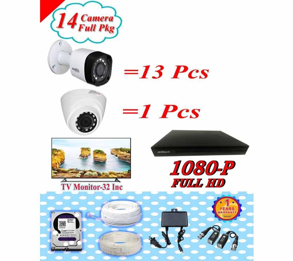 Dahua 14 CC Camera Pakage + Tv Monitor 32 inch Pkgdah-118 