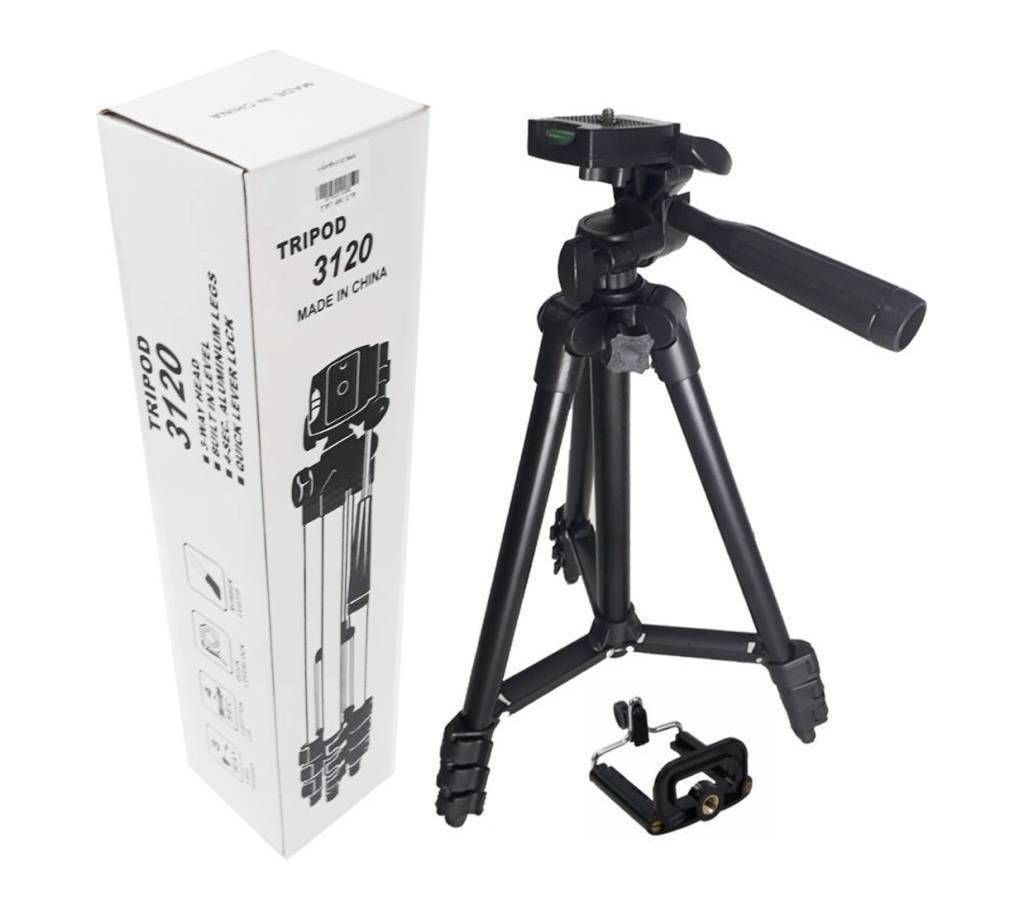 Tripod 3120 Camera Stand with Phone Holder Clip 