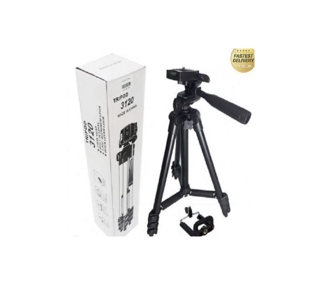 Tripod 330A Professional Camera Tripod With Mobile Holder  Black and Silver  DNM