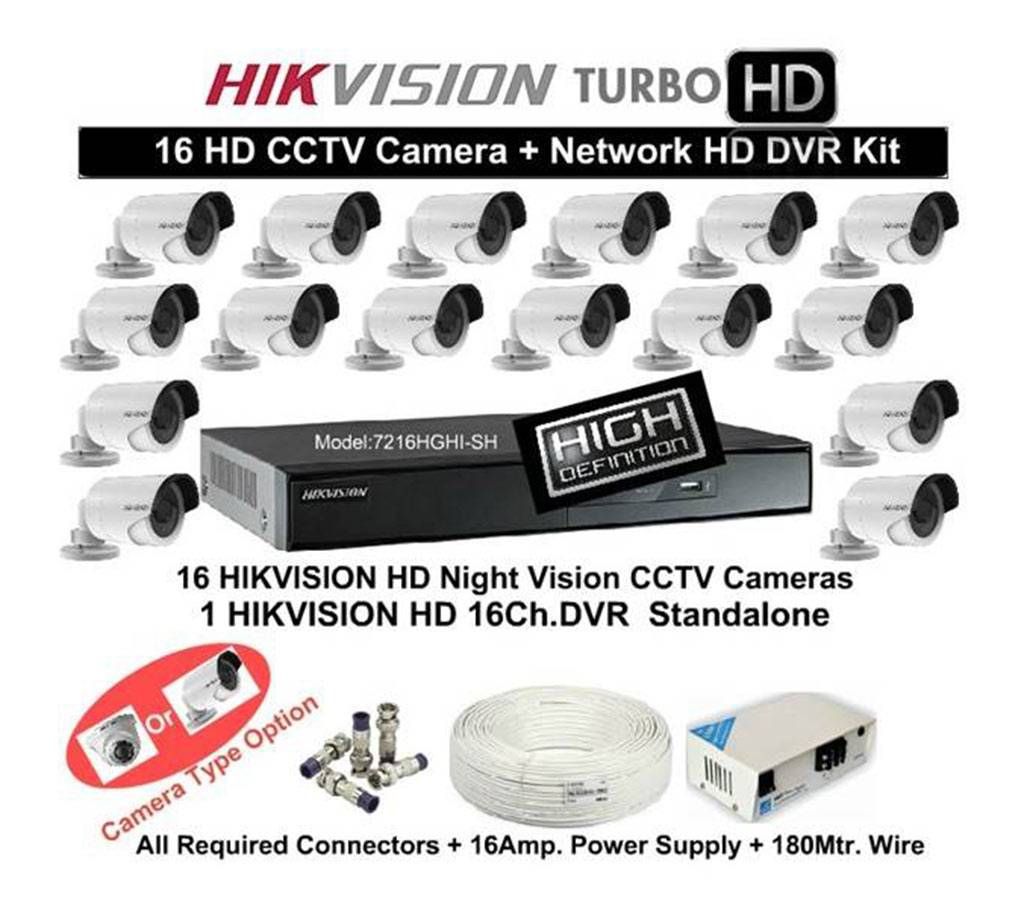 HIK Vision 16 Camera & 16 Chanel DVR Combo Package