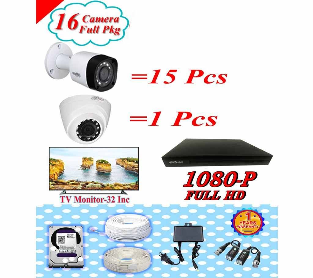 Dahua 16 CC Camera Pakage + Tv Monitor 32 Pkgdah-120 